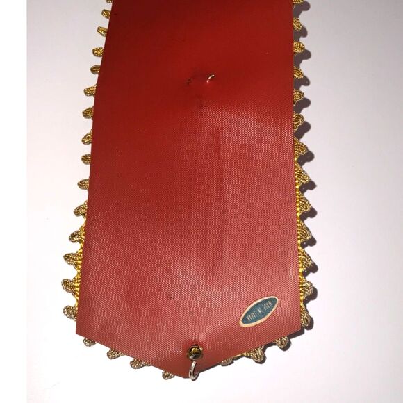 Vintage MCM Christmas wall hanging NOEL red and gold with bells and bow - Picture 4 of 5